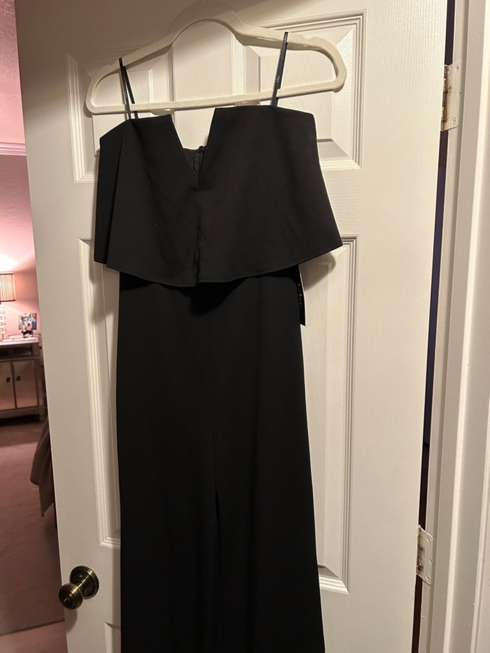 Lulu's Black Strapless Jumpsuit with Overlay Bodice